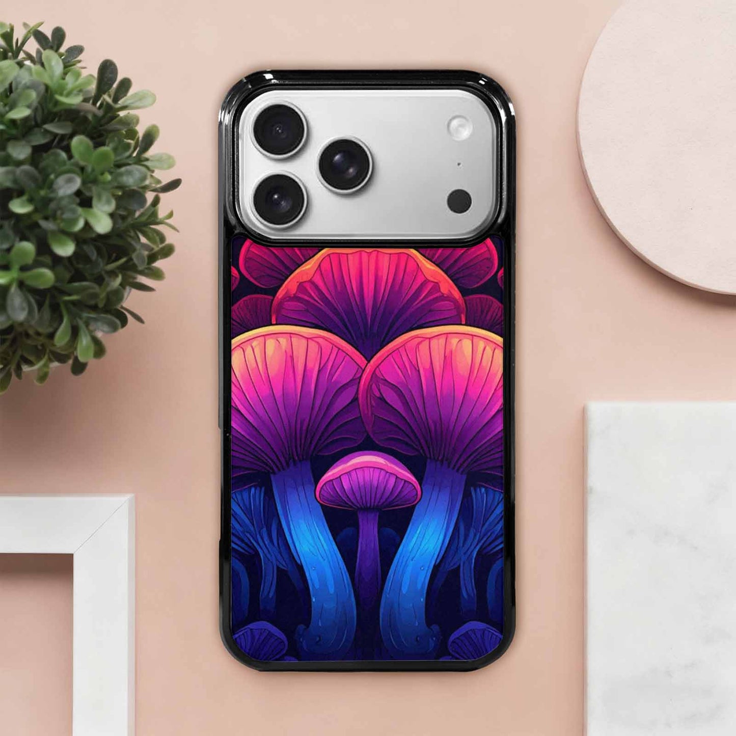 iPhone 17 Pro Max Case — Psychedelic Mushroom Cartoon Pattern Cartoon Cute, Original Design Phone Case