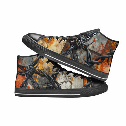 MEN'S Barbed Wire Chain High Top Canvas Dark Academia Sneakers