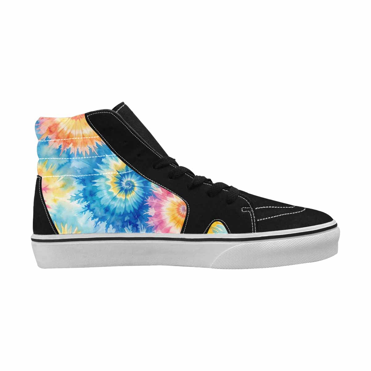 WOMEN'S Tie Dye Swirl High Top Canvas Neon Fantasy Sneakers