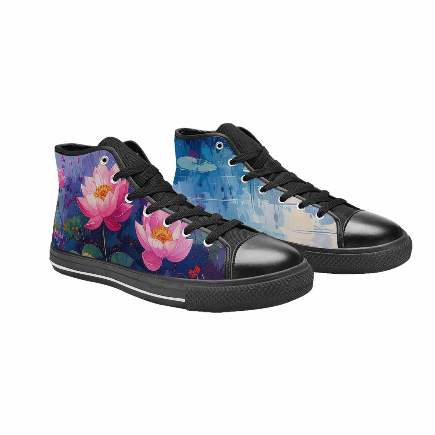 MEN'S Monet-Style Impressionist Water High Top Canvas Dreamcore Custom Shoes