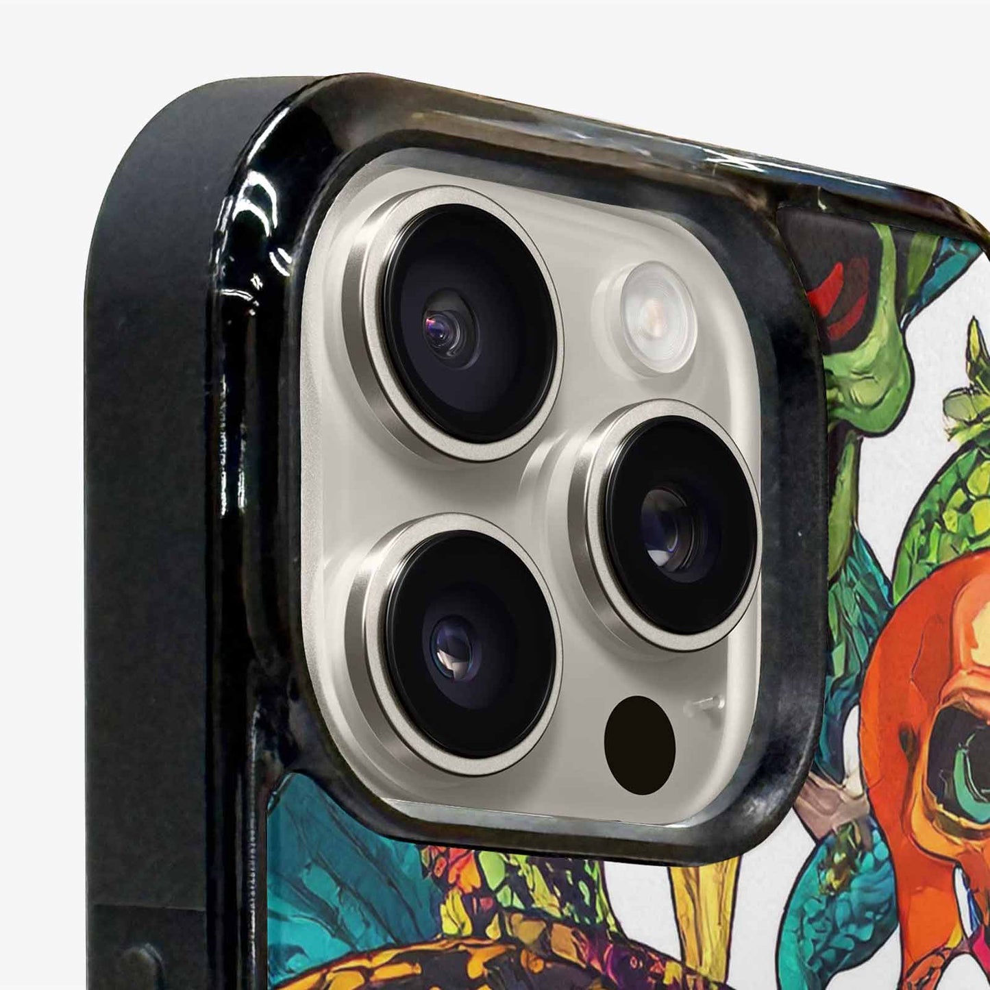 iPhone 16 Pro Max Case — Snake Print Skull, Unique Phone Case Design