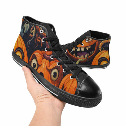 WOMEN'S Cartoon Pumpkin Monster High Top Canvas Y2K Custom Sneakers