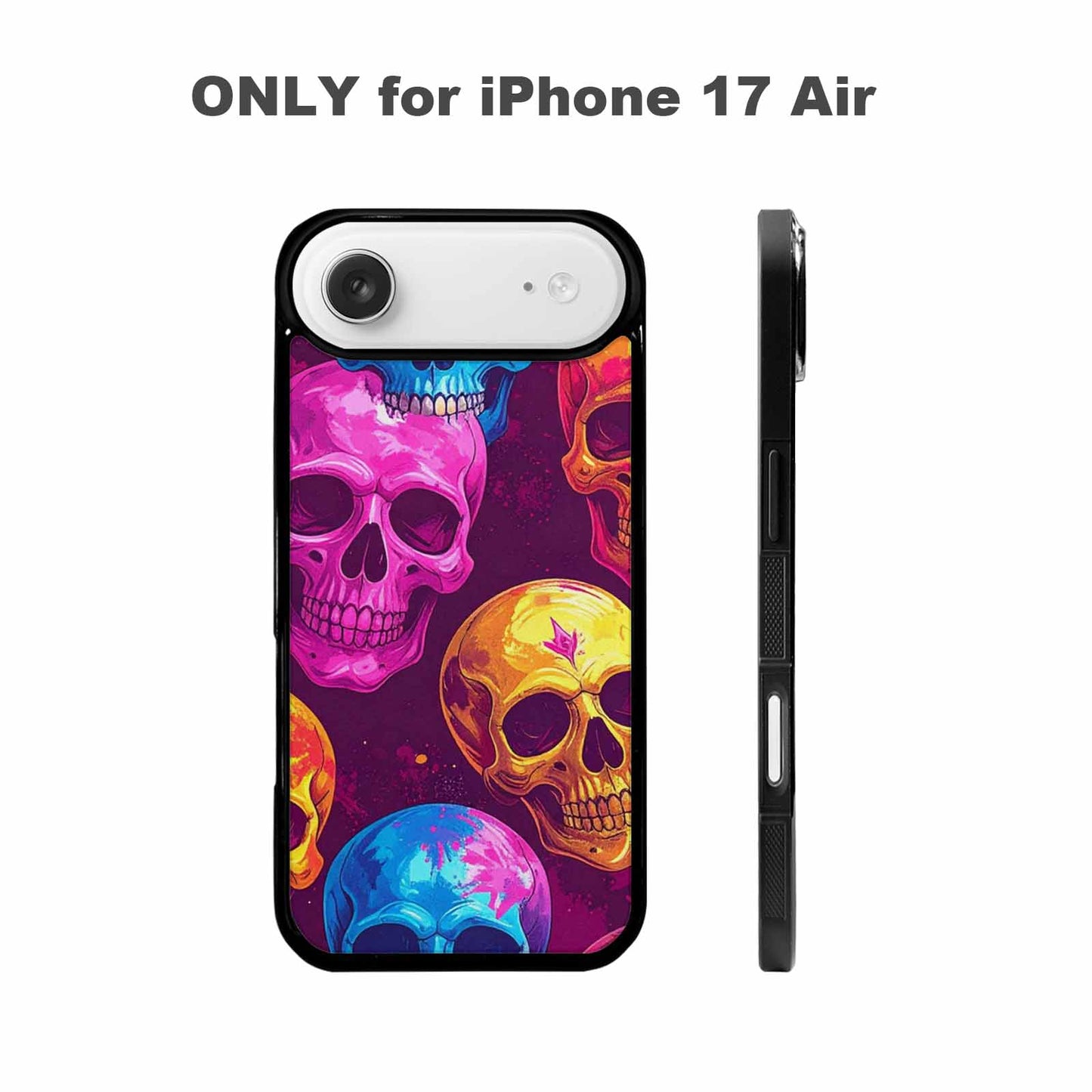 iPhone 17 Air Case — Tie Dye Skull Art Seamless Gothic, Unique Phone Case Design