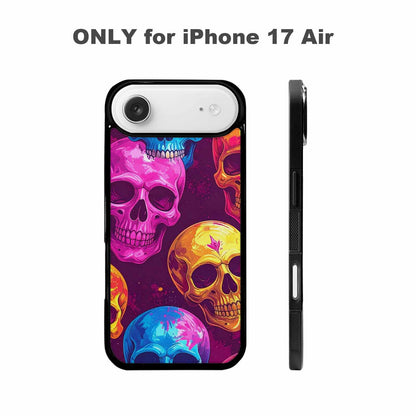 iPhone 17 Air Case — Tie Dye Skull Art Seamless Gothic, Unique Phone Case Design