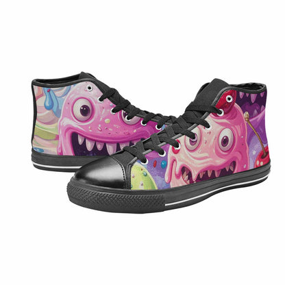 MEN'S Melting Icecream Monster Cherry High Top Canvas Surreal Custom Shoes