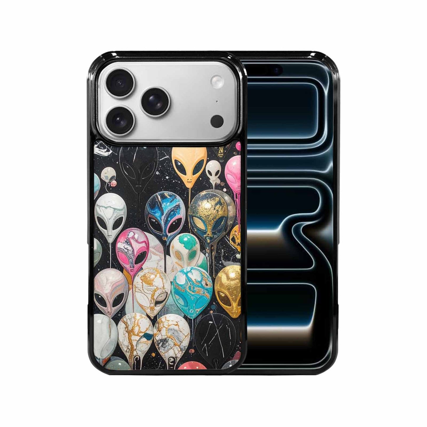 iPhone 17 Pro Max Case — Aliens Marblealiens Pattern Alien Scifi, Custom Made Phone Cover