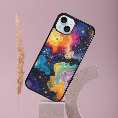 iPhone 15 Plus Case — Galaxy Art Colorful Cosmic Dust Small, Custom Art Phone Cover