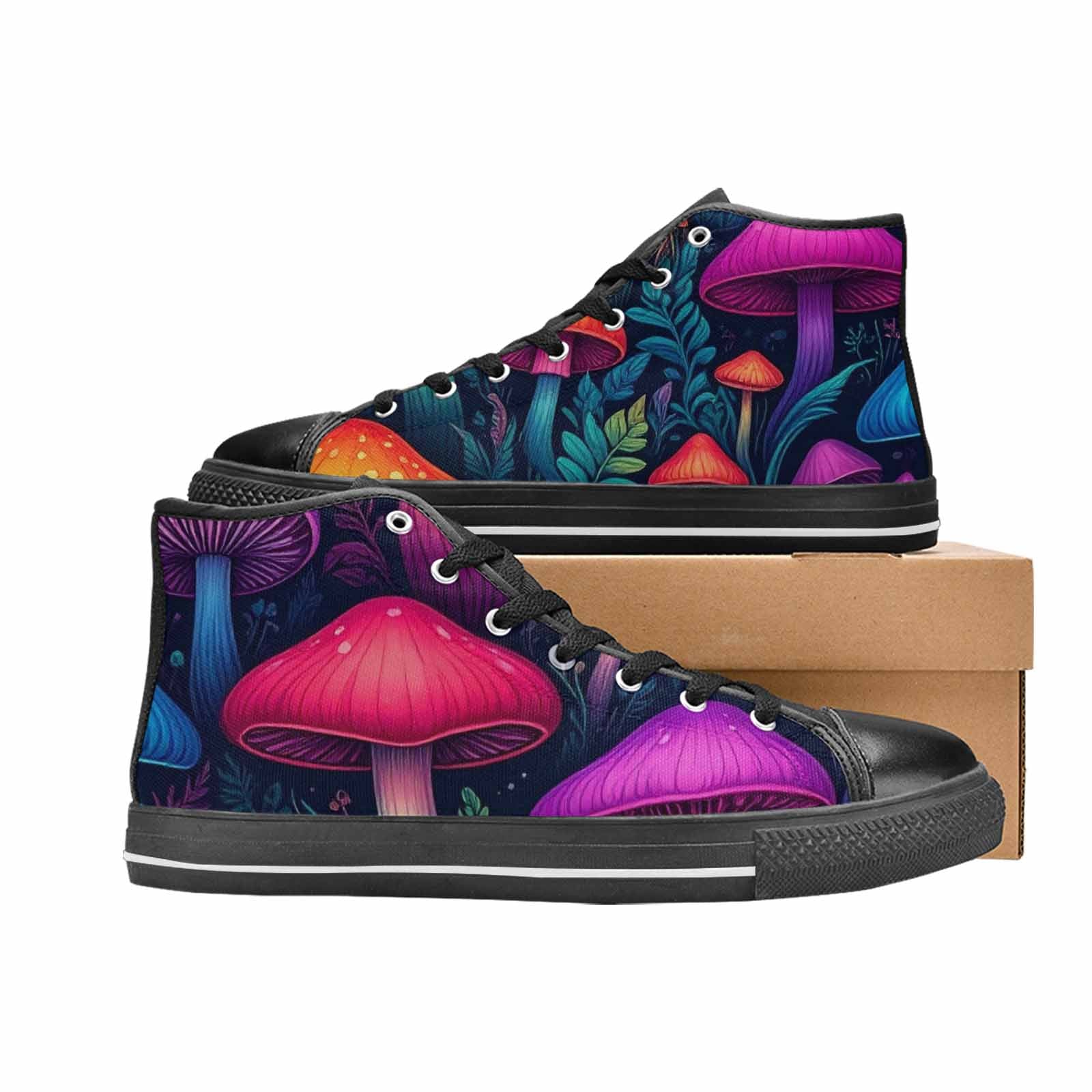 MEN'S Psychedelic Mushroom High Top Canvas Surreal Sneakers