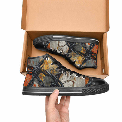 MEN'S Barbed Wire Chain High Top Canvas Dark Academia Sneakers