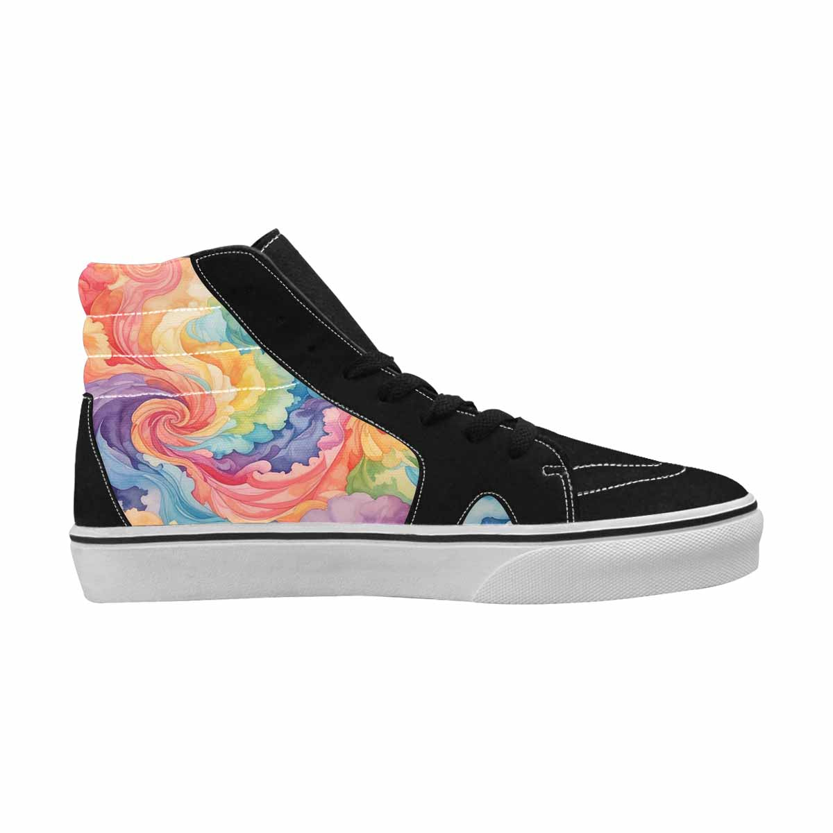MEN'S Tie Dye Swirls Tie High Top Canvas Vivid Custom Sneakers