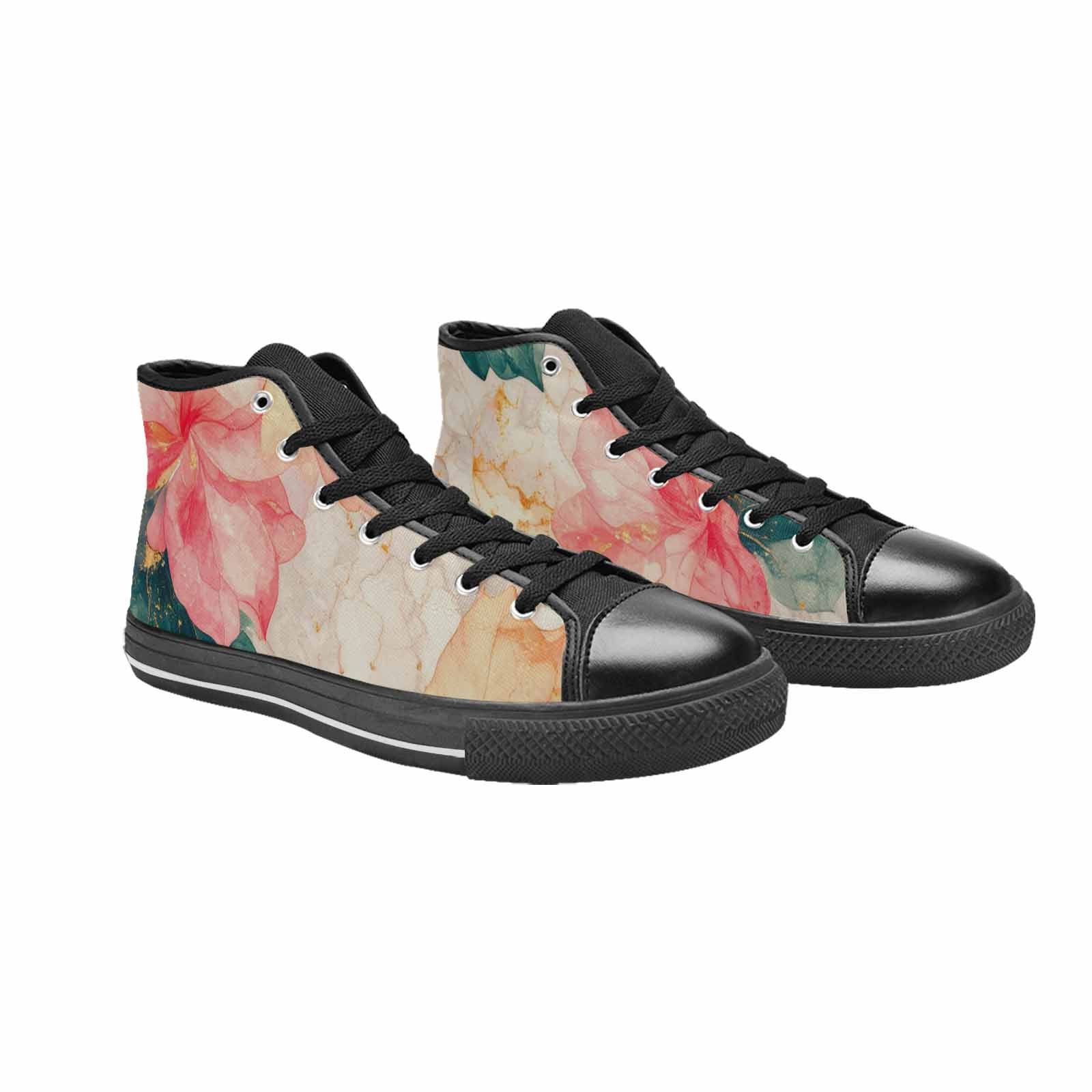 MEN'S Marble Floral High Top Canvas Dreamcore Sneakers