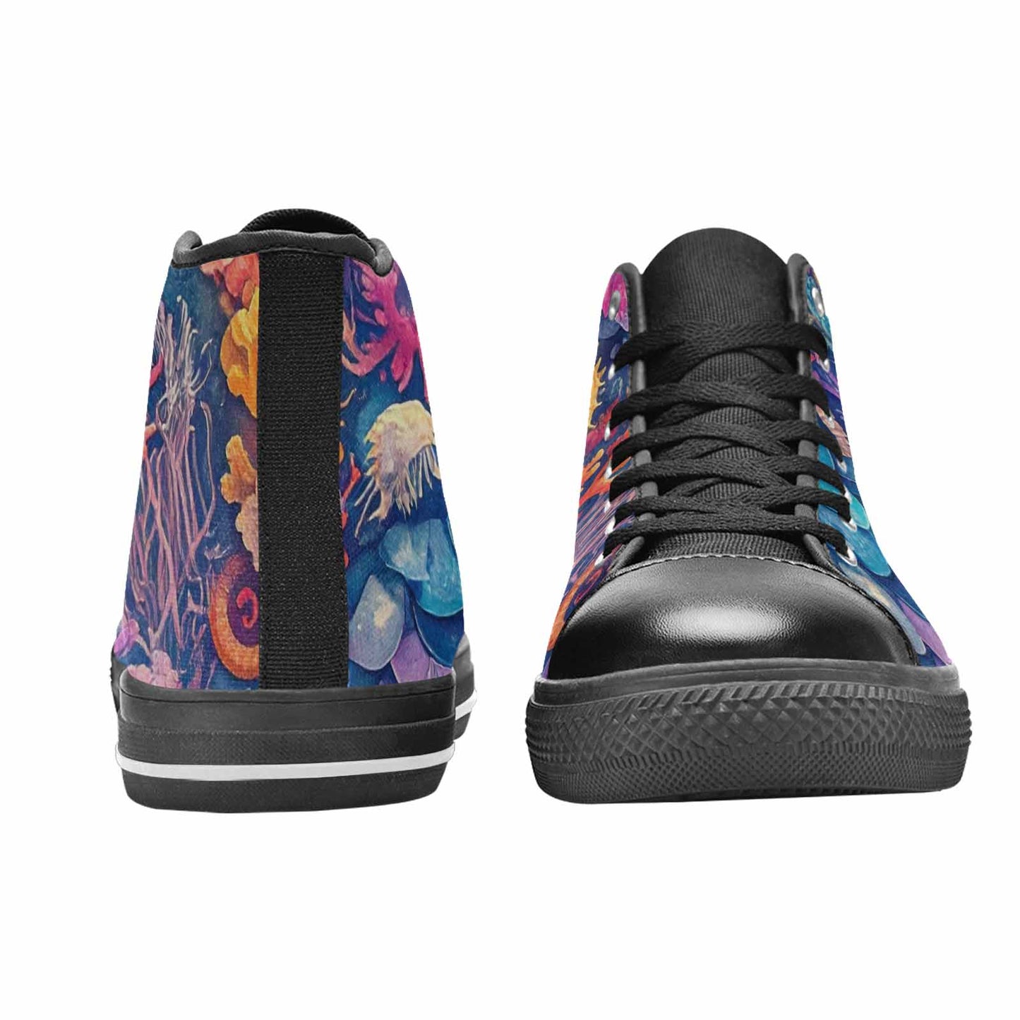 WOMEN'S Fish Scale Coral High Top Canvas Grunge Shoes