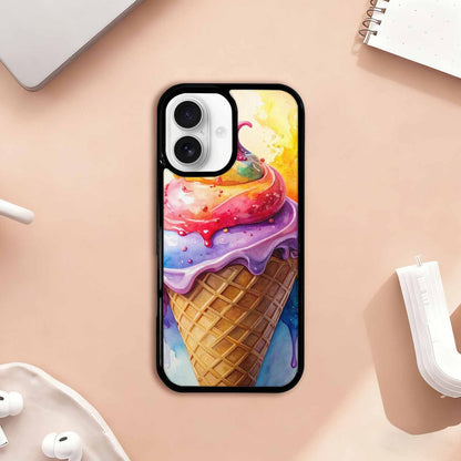 iPhone 17 Case — Melting Icecream Collage Original Art, Custom Print Case Cover
