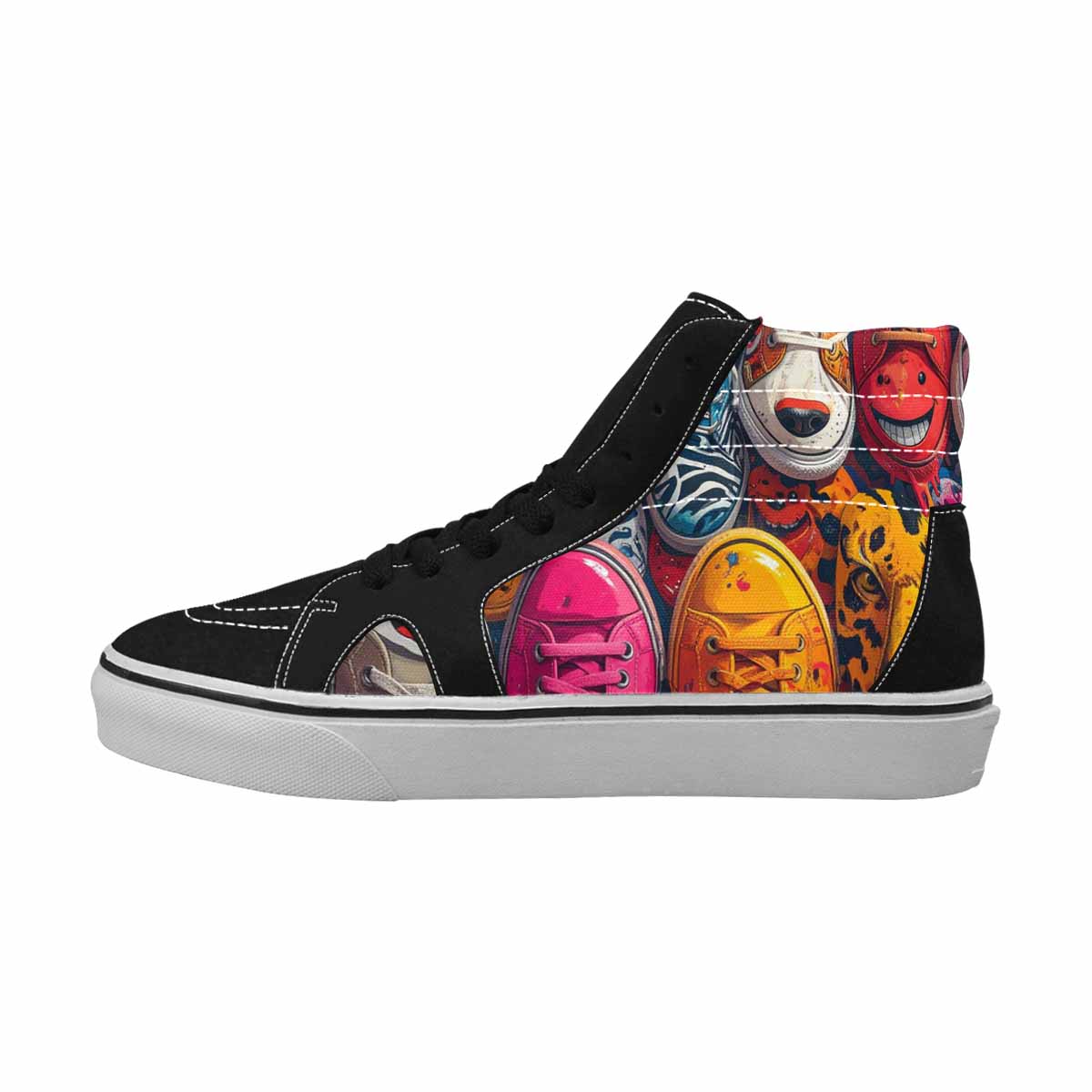 MEN'S Smiley Faces High Top Canvas Vivid Sneakers