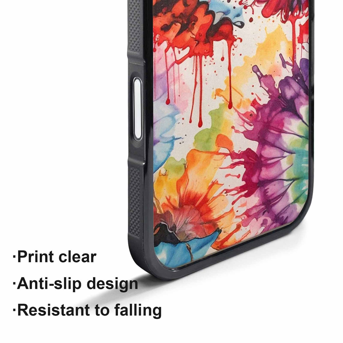 iPhone 17 Air Case — Tie Dye Swirls Black Red Tie, Custom Phone Case