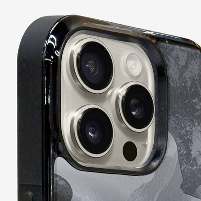 iPhone 16 Pro Max Case — Grey Camo Print, Custom Printed Phone Case