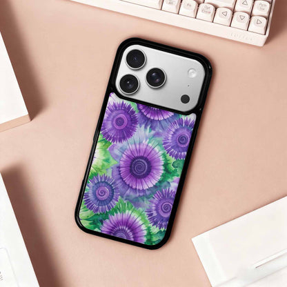 iPhone 17 Pro Case — Tie Dye Purple Green Blended Tie, Original Design Phone Case