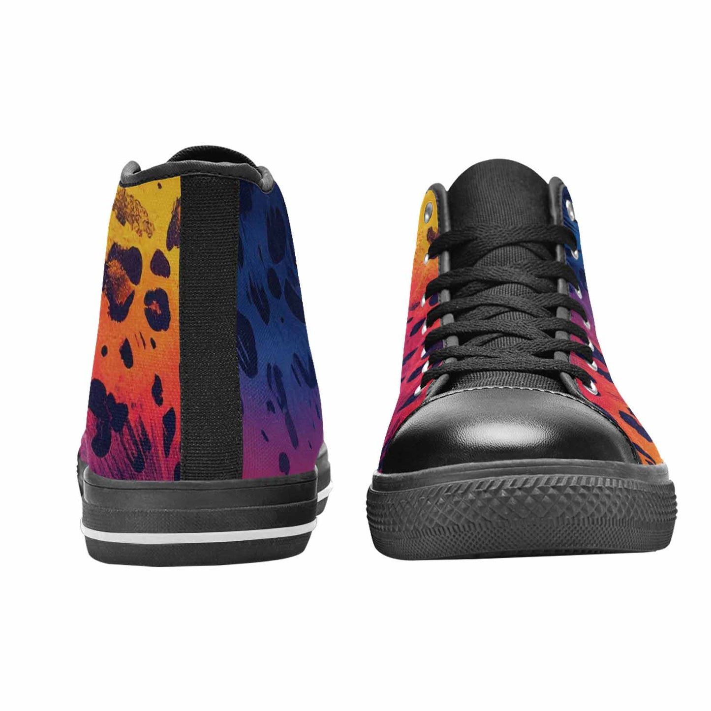 MEN'S Leopard Print Gradient High Top Canvas Surreal Sneakers
