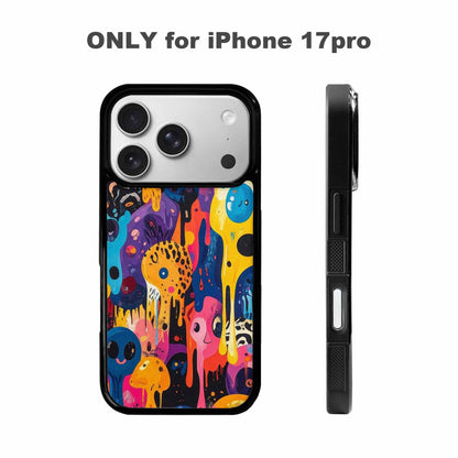iPhone 17 Pro Case — Melting Aliens Pattern Hundreds Of Alien, Custom Print Case Cover