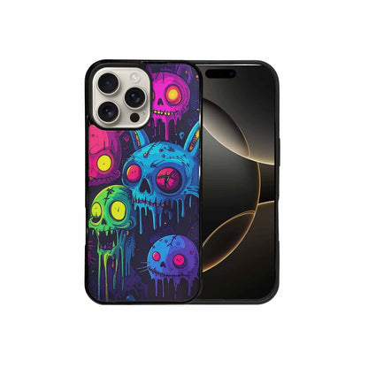 iPhone 16 Pro Max Case — Mixed Toxic Glow Creature Pattern Hundreds, Custom Print Case Cover