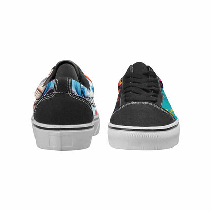 WOMEN'S Skulls (general) Skulls Lace-Up Canvas Cottagecore Custom Sneakers