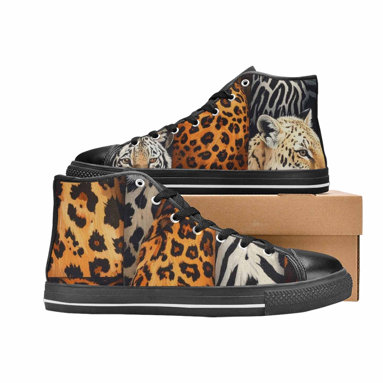 MEN'S Animal Print High Top Canvas Neon Fantasy Custom Sneakers