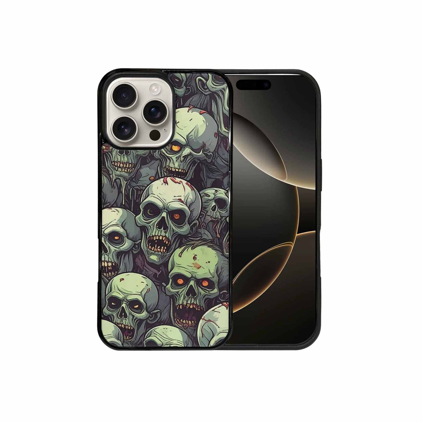 iPhone 16 Pro Max Case — Zombie Head Pattern Hundreds Of Small, Personalized Phone Case
