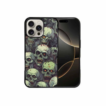 iPhone 16 Pro Max Case — Zombie Head Pattern Hundreds Of Small, Personalized Phone Case