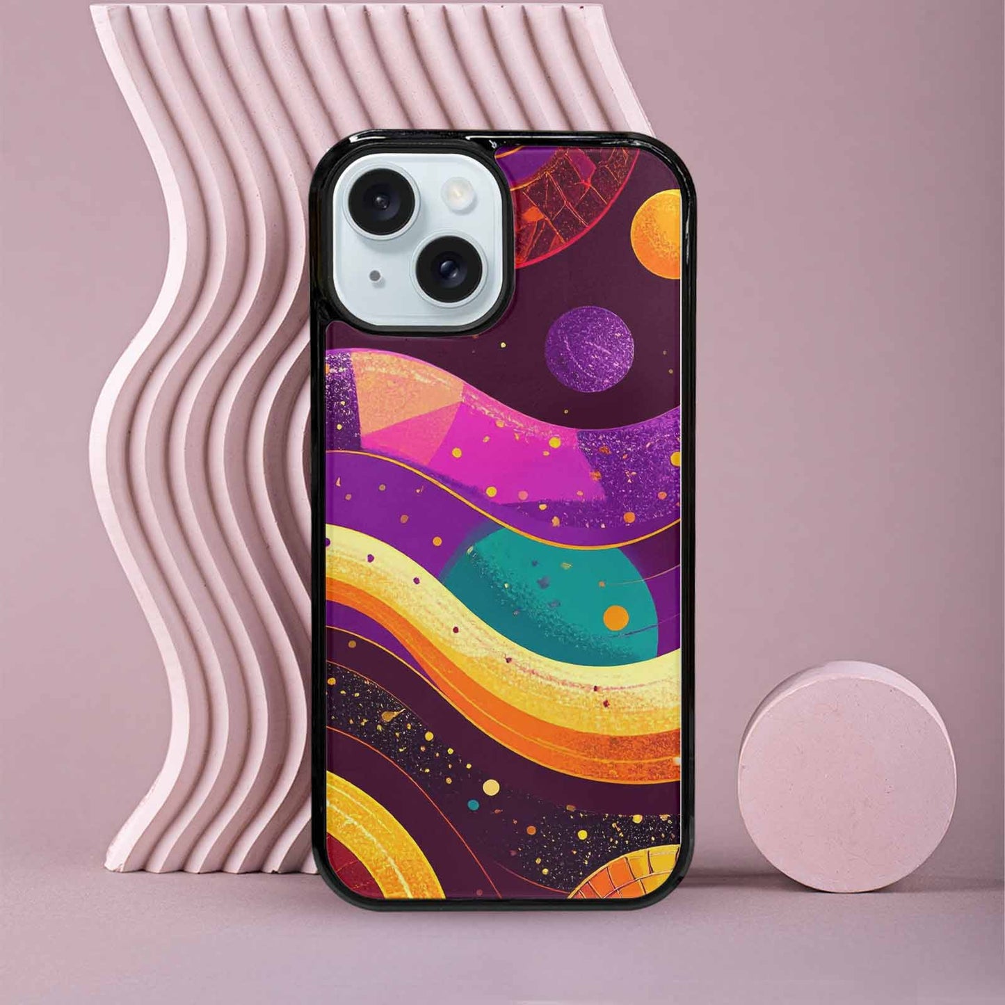 iPhone 15 Case — 1970s Disco Art Pattern, Original Design Phone Case