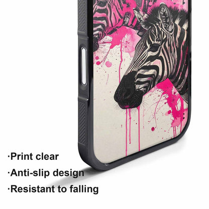 iPhone 17 Pro Max Case — Black &amp; Pink Ink Animal Print, Custom Phone Case