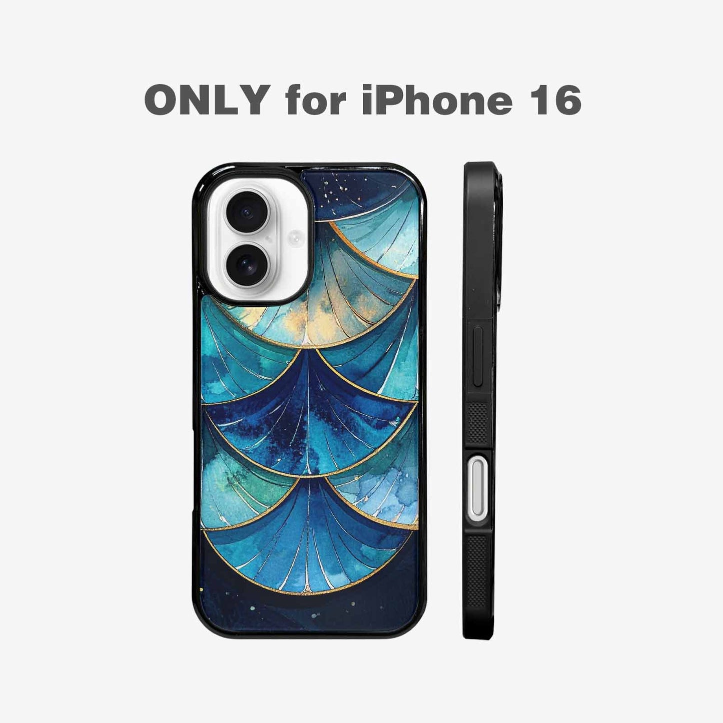 iPhone 16 Case — Mermaid Scale Art Pattern, Custom Art Phone Cover