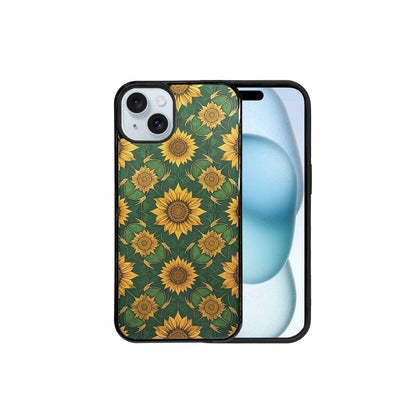 iPhone 15 Plus Case — Sunflower Mandala Kaleidoscope, Customized Protective Case