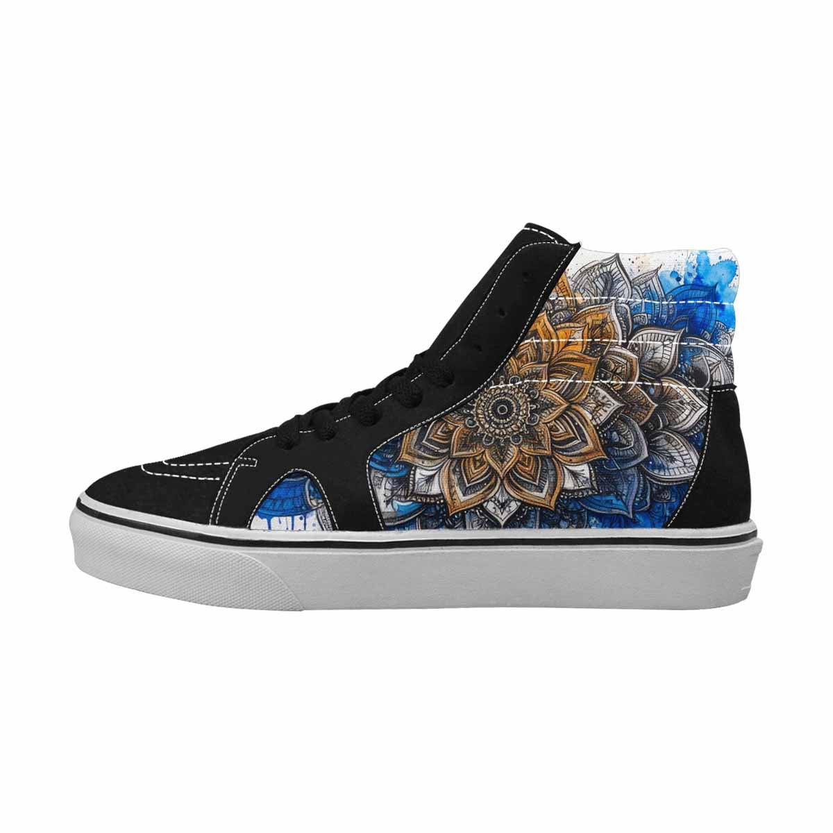MEN'S Mandala Medallion High Top Canvas Kaleidoscope Custom Sneakers