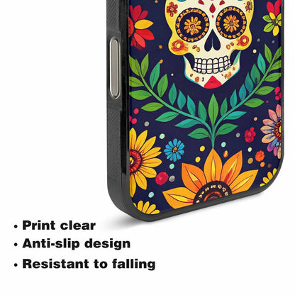 iPhone 16 Pro Case — Sunflowers Hundreds Of Skulls Art Seamless, Custom Art Phone Cover