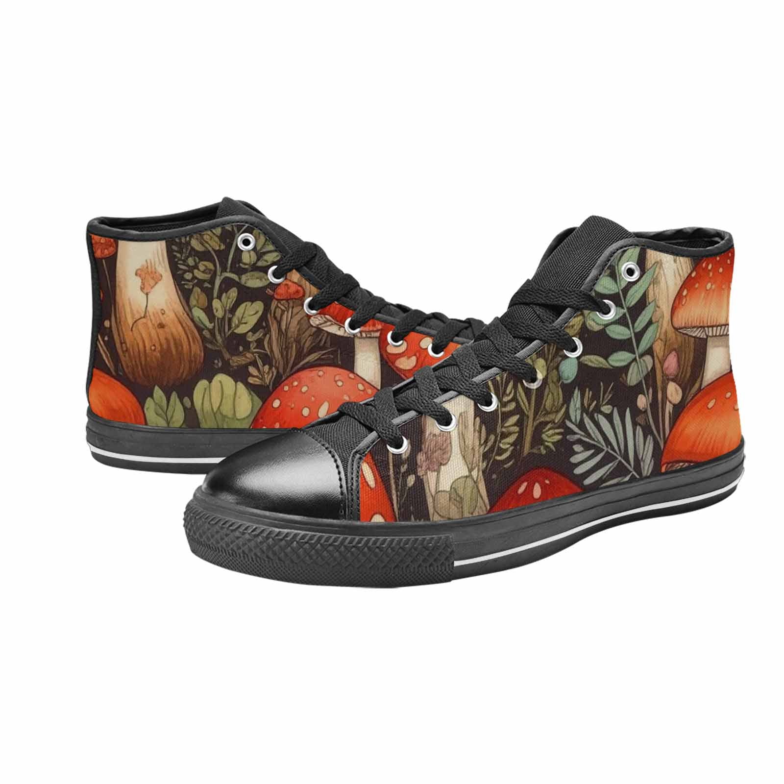 MEN'S Mushroom High Top Canvas Vibrant Chaos Custom Shoes