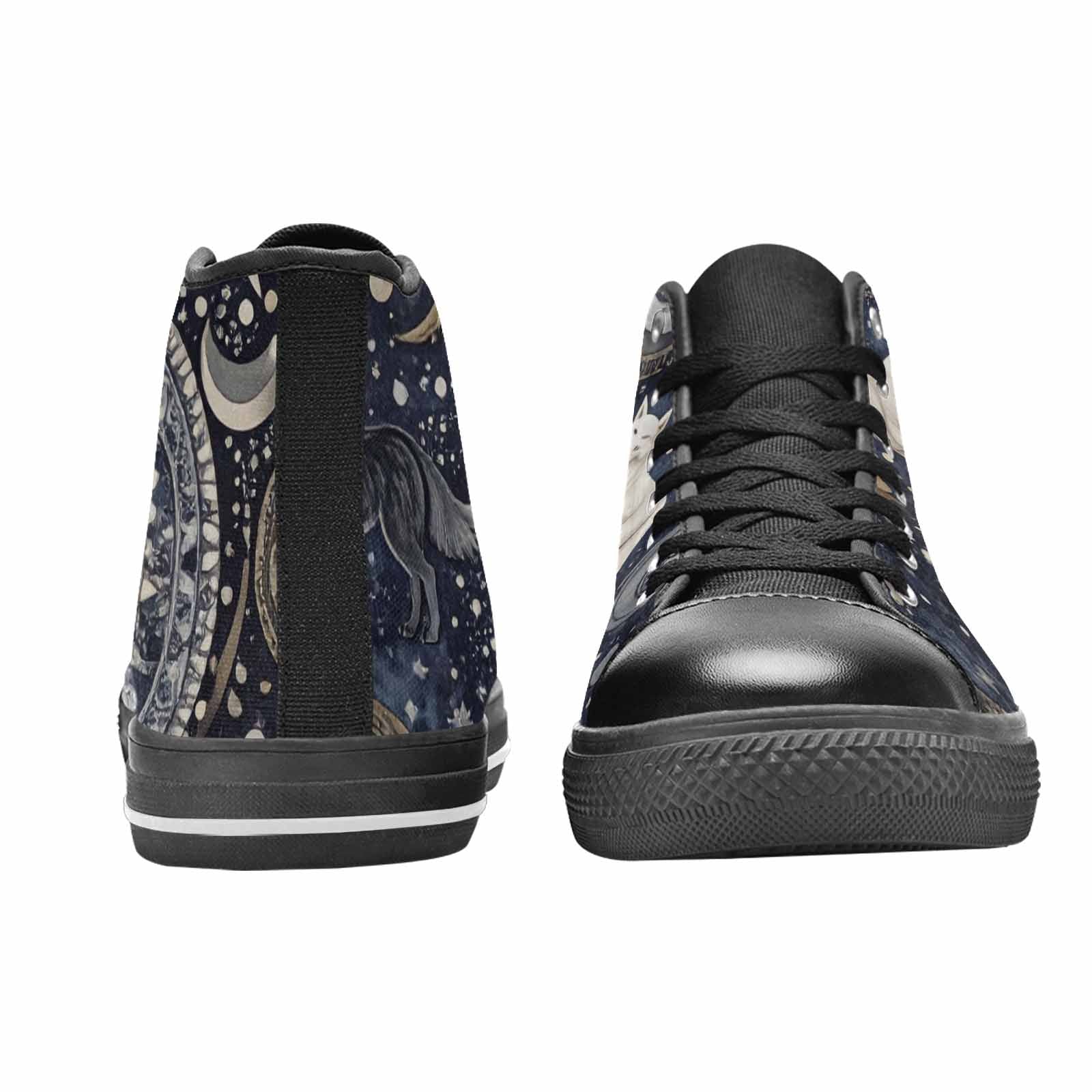 WOMEN'S Wolves Everywhere Collage High Top Canvas Dark Academia Sneakers