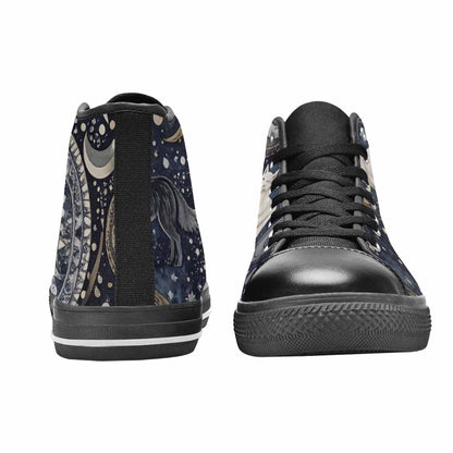 WOMEN'S Wolves Everywhere Collage High Top Canvas Dark Academia Sneakers