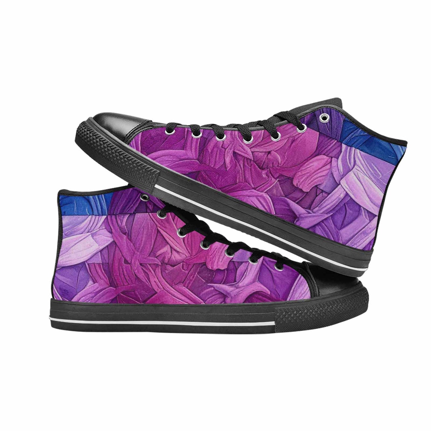 MEN'S Bisexual Flag Color High Top Canvas Vivid Custom Sneakers
