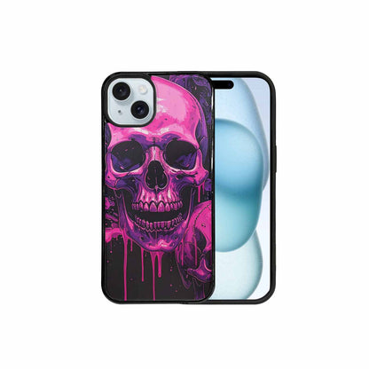 iPhone 15 Plus Case — Pink Purple Skeletons Neon Drip Melting, Customized Protective Case