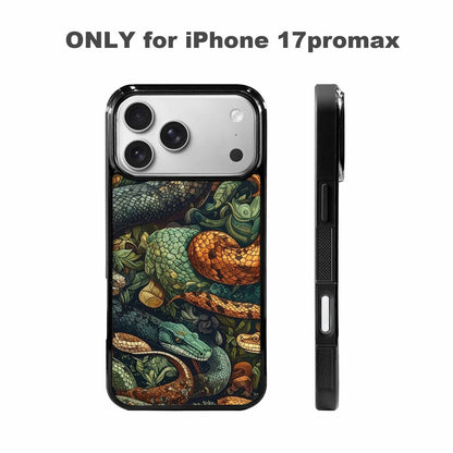iPhone 17 Pro Max Case — Small Snake Skin Reptile Original Art, Custom Print Case Cover