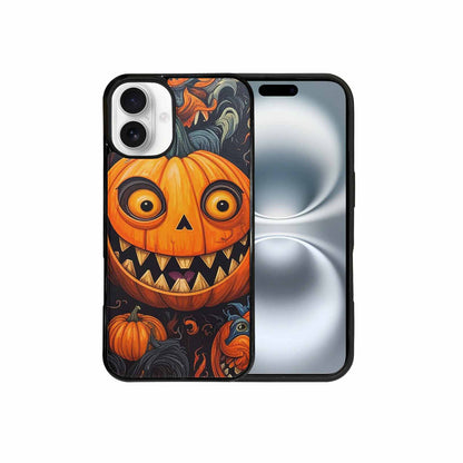 iPhone 16 Plus Case — Cartoon Pumpkin Monster, Custom Art Phone Cover