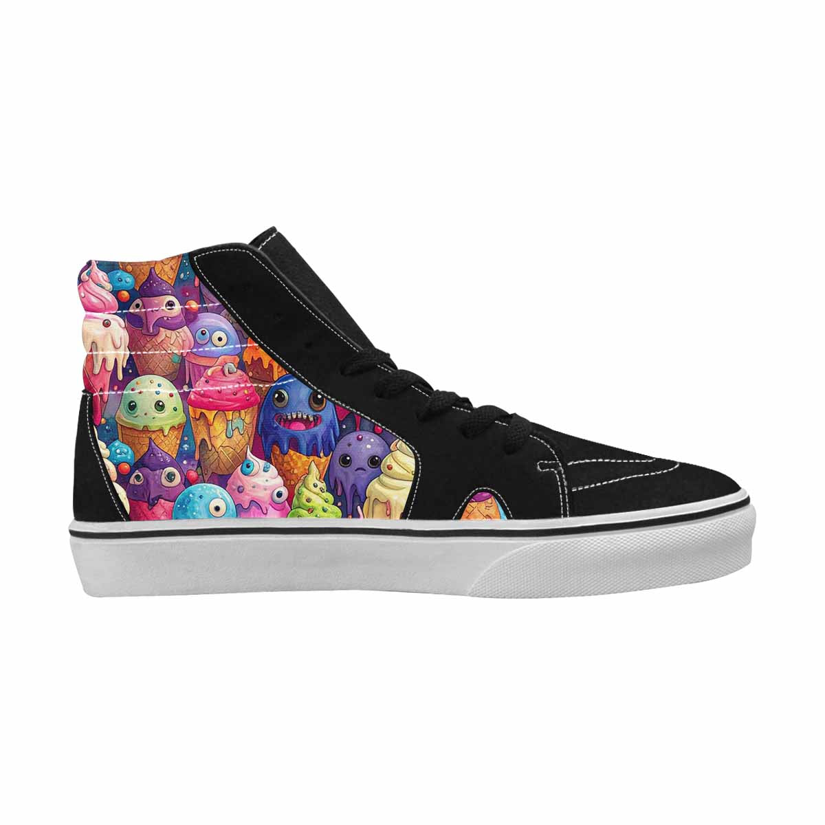 MEN'S Melting Ice Cream Monster High Top Canvas Vivid Custom Sneakers