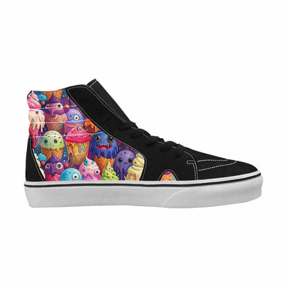 MEN'S Melting Ice Cream Monster High Top Canvas Vivid Custom Sneakers