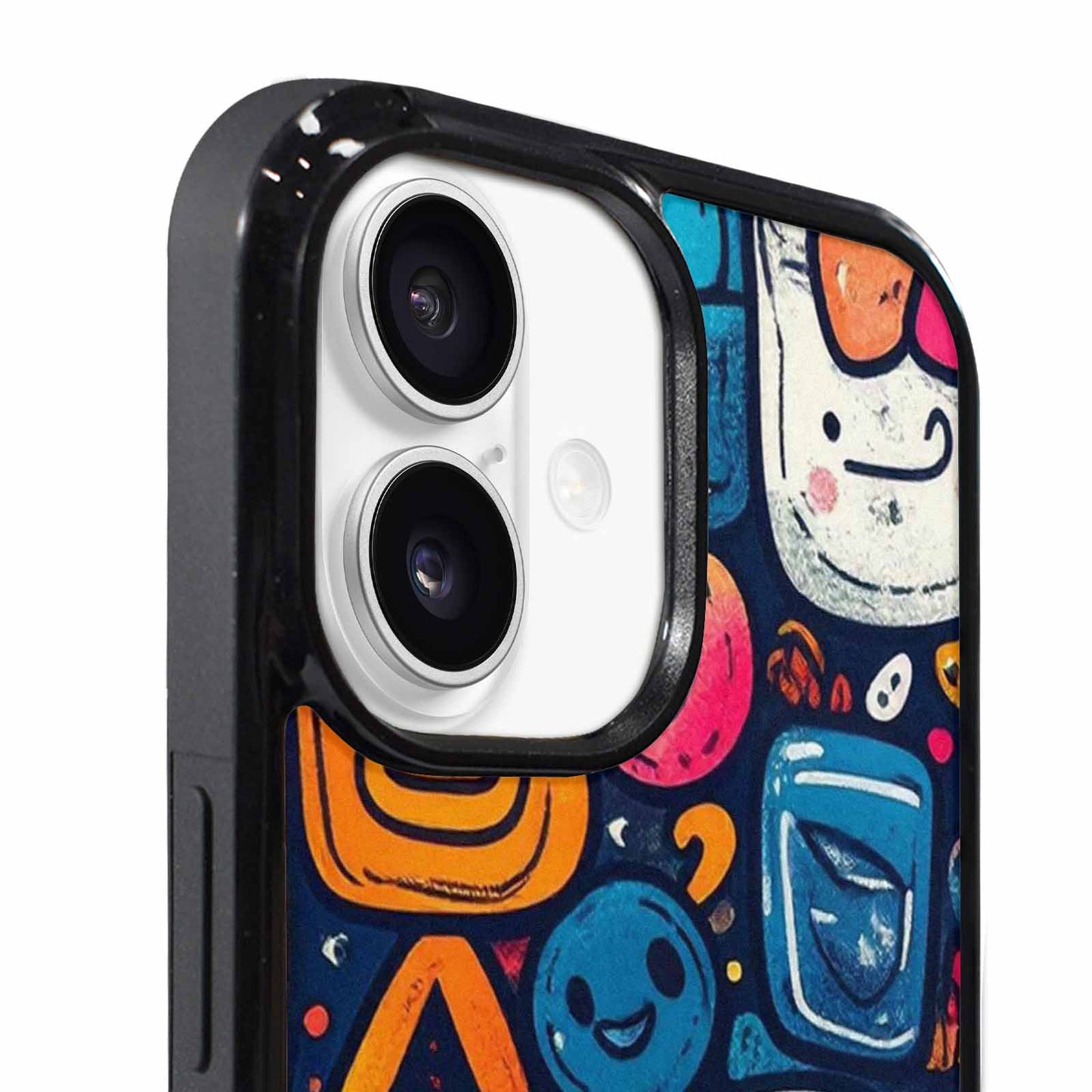 iPhone 17 Case — Hand Drawn Icon Doodle Original Art, Customized Protective Case