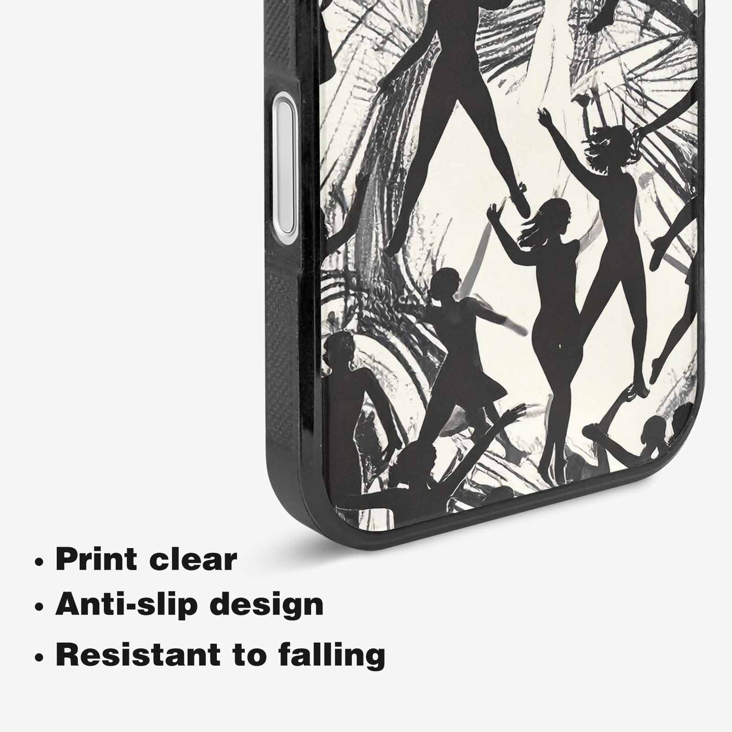 iPhone 16 Case — Bold Dancing Figure Line Art Pattern, Customized Protective Case