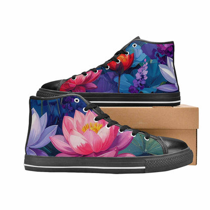 MEN'S Monet-Style Impressionist Water High Top Canvas Grunge Shoes