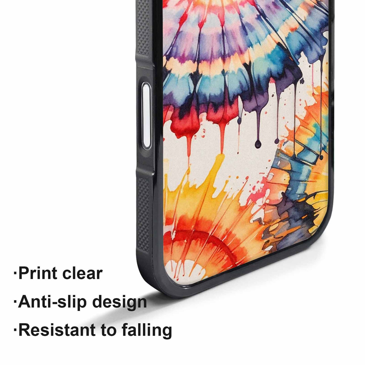 iPhone 17 Air Case — Tie Dye Swirls Black Red Tie, Customized Protective Case