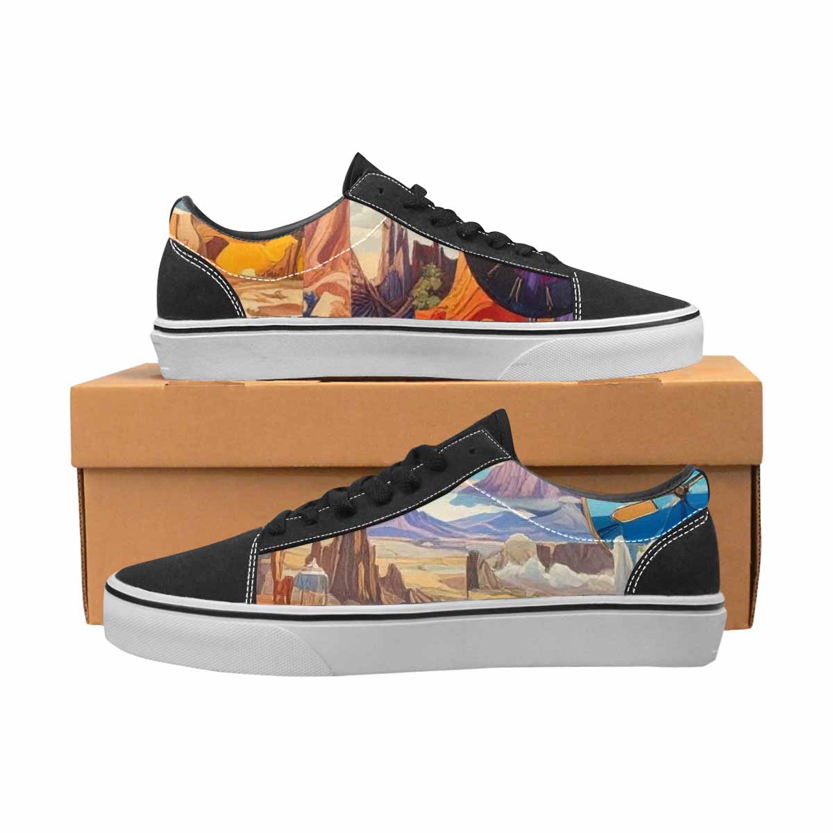 WOMEN'S Surreal Dream Fragment Lace-Up Canvas Cottagecore Custom Sneakers