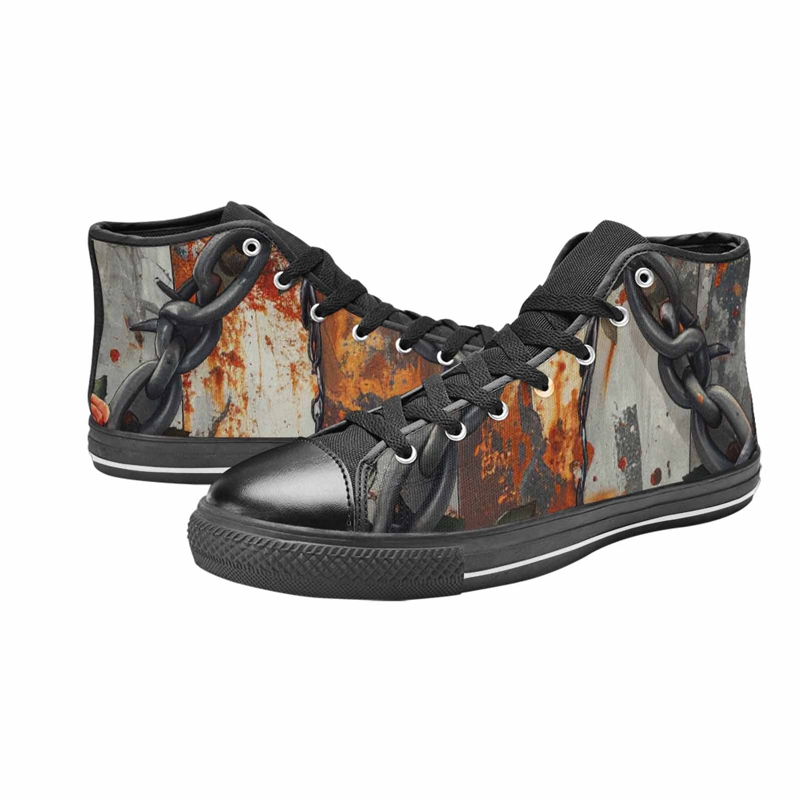 WOMEN'S Barbed Wire Chain High Top Canvas Neon Fantasy Shoes