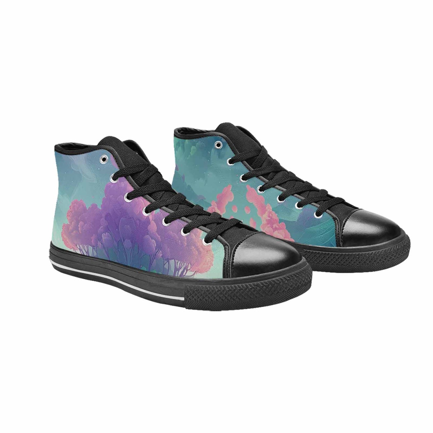 WOMEN'S Surrealist Dreamscape High Top Canvas Grunge Shoes